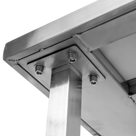 Stół centralny z półką 6 nóg 2200x600x850 inox MTP005106