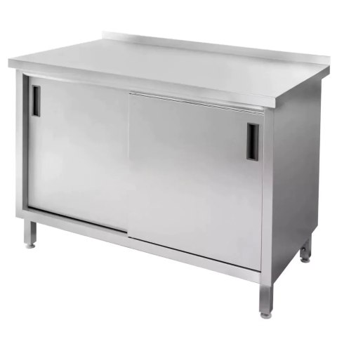 Stół Gastronomiczny ze Stali Nierdzewnej Przyścienny Z Szafką 100x70x85 cm