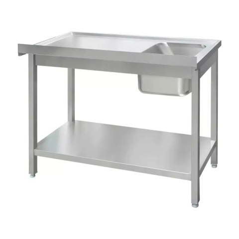 Zlew gastronomiczny spawany lewostronny z półką 120x60x85 stal nierdzewna MTP005133
