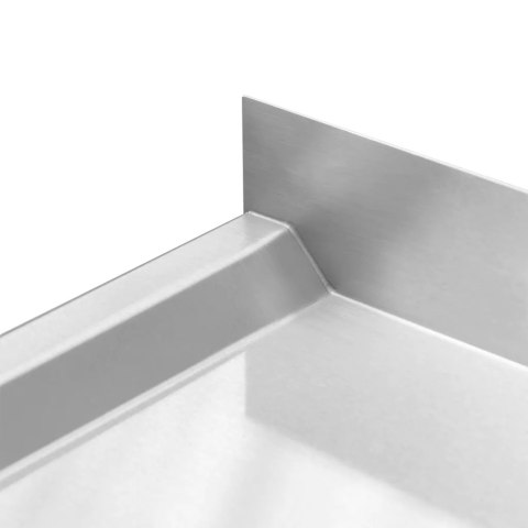 Zlew gastronomiczny spawany z ociekaczem i półką 120x70x85 stal nierdzewna MTP005307