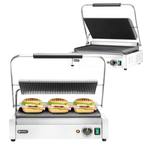 Out Grill Kontaktowy Elektryczny Panini XL 2700W Ryflowany 545 mm Hendi 263624