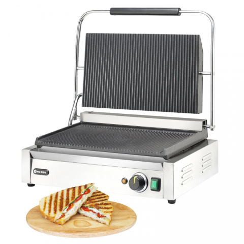Out Grill Kontaktowy Elektryczny Panini XL 2700W Ryflowany 545 mm Hendi 263624
