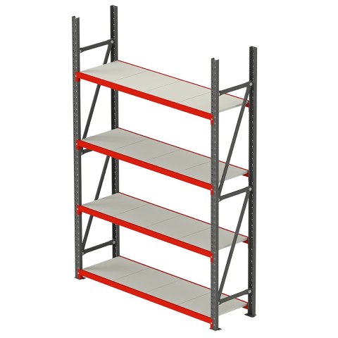 Regał metalowy magazynowy Fortis 4 półki H200 L217 G60 bazowy MPP000006