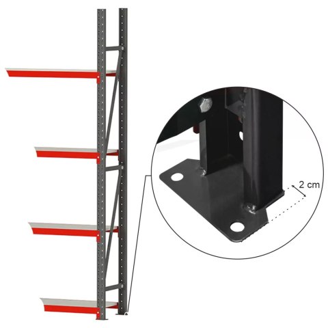 Regał metalowy magazynowy Fortis 4 półki H200 L217 G60 bazowy MPP000006