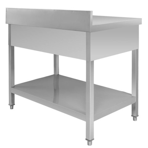 Stół przyścienny z półką i 3 szufladami 100x60x85 inox MTP006941