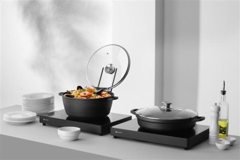 Garnek Z Powłoką Nieprzywierającą 7L Okrągły Czarny 367x290x122 Hendi 611029