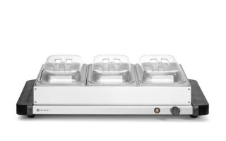 Podgrzewacz Elektryczny z 3 Pojemnikami 400W 657x381x161 Nierdzewny Hendi 201749