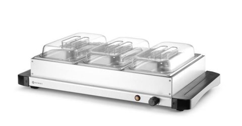 Podgrzewacz Elektryczny z 3 Pojemnikami 400W 657x381x161 Nierdzewny Hendi 201749