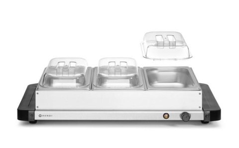 Podgrzewacz Elektryczny z 3 Pojemnikami 400W 657x381x161 Nierdzewny Hendi 201749