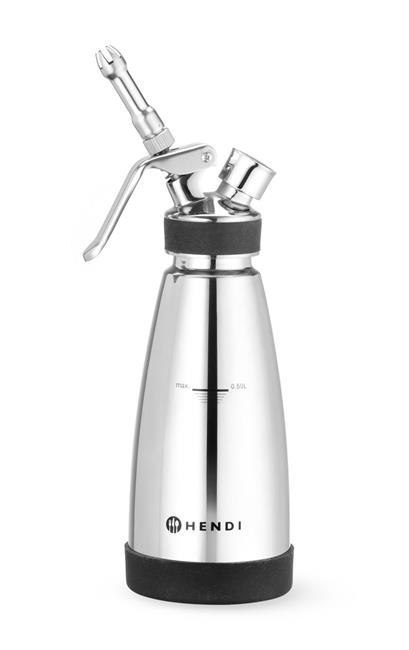 Syfon do bitej śmietany, ciepłych i zimnych sosów 0,5 l Hendi 588697