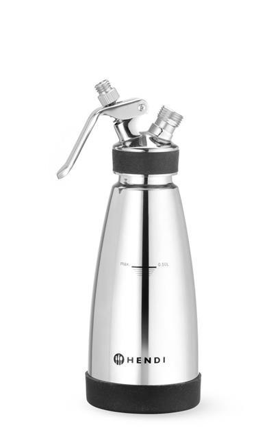 Syfon do bitej śmietany, ciepłych i zimnych sosów 0,5 l Hendi 588697