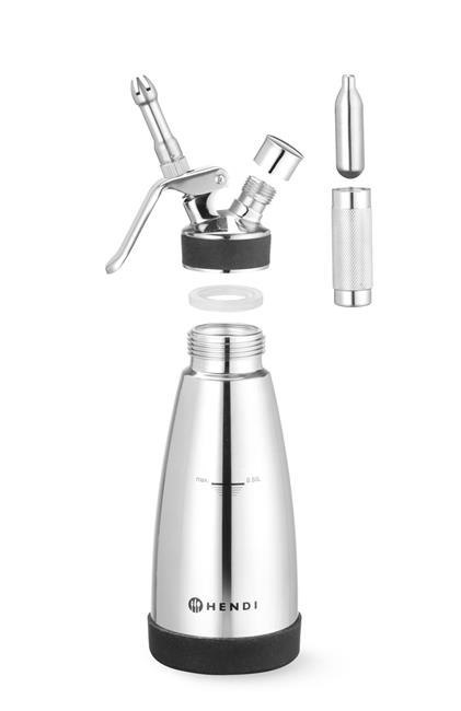 Syfon do bitej śmietany, ciepłych i zimnych sosów 0,5 l Hendi 588697
