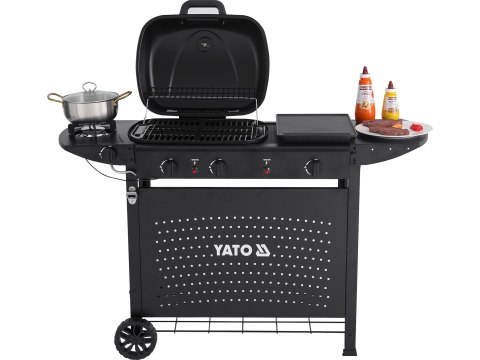 Grill Gazowy Ogrodowy Asahi 2+2 Palniki 5 kW 3w1 Yato YG-20008