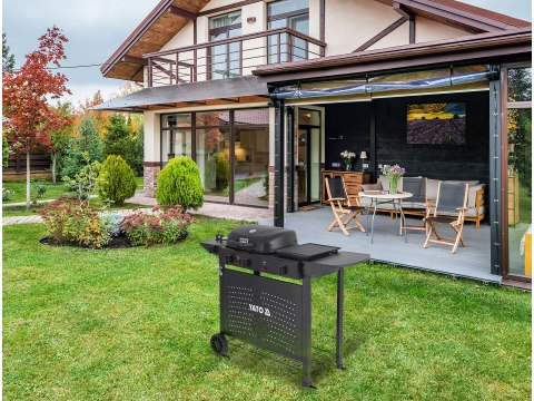 Grill Gazowy Ogrodowy Asahi 2+2 Palniki 5 kW 3w1 Yato YG-20008