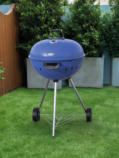 Grill Węglowy Okrągły 54cm Niebieski Yato YG-20302