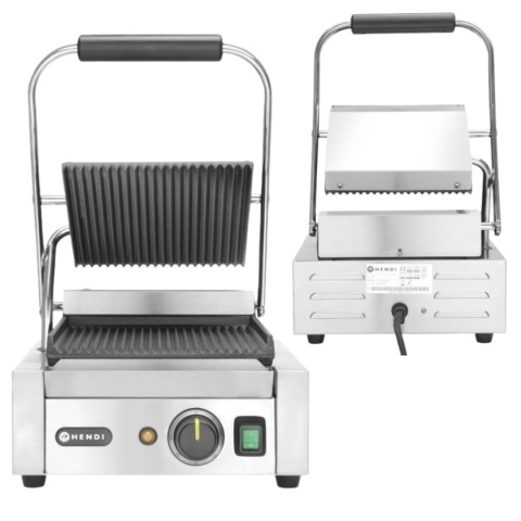 Grill Kontaktowy Elektryczny Ryflowany Pojedynczy 22x23 Hendi 263501