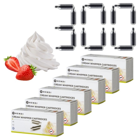 Naboje do Bitej Śmietany Syfonu N2O 300 Sztuk Hendi 586907