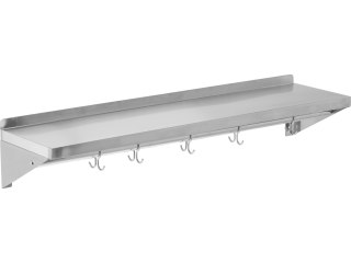 Półka Wisząca Z Haczykami Pojedyncza Nierdzewna 1000x300x180mm YG-08936