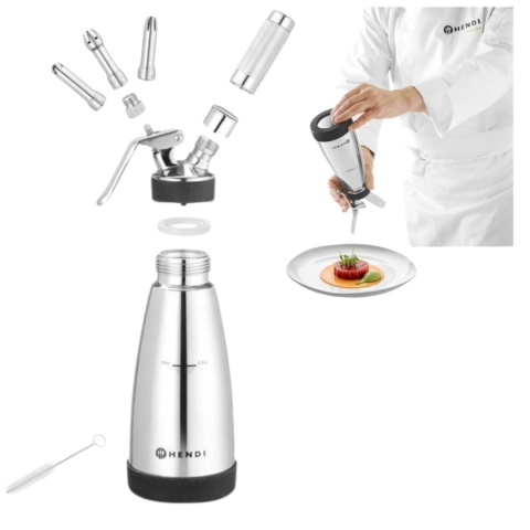 Syfon do bitej śmietany, ciepłych i zimnych sosów 0,5 l Hendi 588697