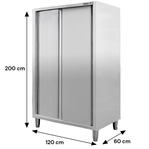 Szafa gastronomiczna 2 drzwiowa 120x60x200 stal nierdzewna MTP001888
