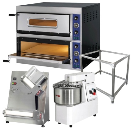 Zestaw Pizzeria: Piec Do Pizzy GGF 8x32 + Podstawa + Mieszalnik 22l + Wałkowarka