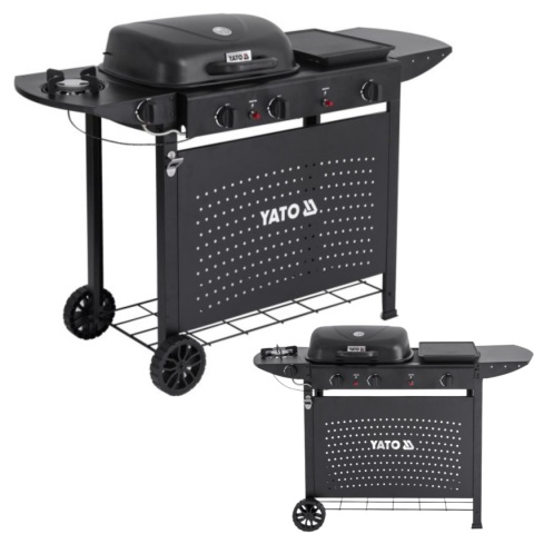 Grill Gazowy Ogrodowy Asahi 2+2 Palniki 5 kW 3w1 Yato YG-20008