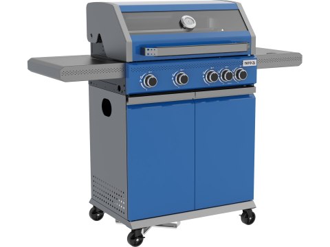 Grill gazowy Itami 4+1 palniki 14,5 kW z szybą niebieski Yato YG-20033