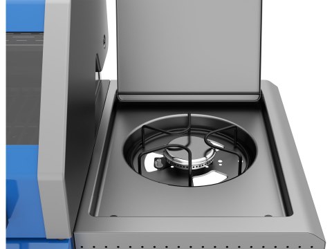 Grill gazowy Itami 4+1 palniki 14,5 kW z szybą niebieski Yato YG-20033