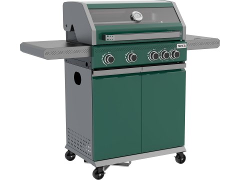 Grill Gazowy Itami 4+1 14,5 kW Z Szybą Zielony Yato YG-20035