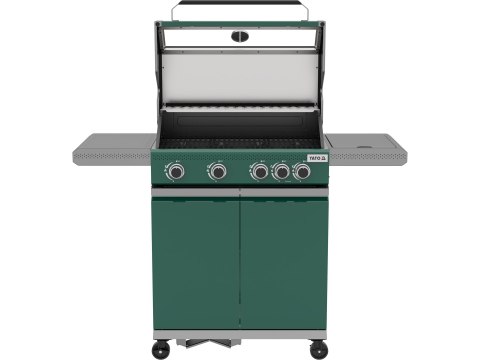 Grill Gazowy Itami 4+1 14,5 kW Z Szybą Zielony Yato YG-20035