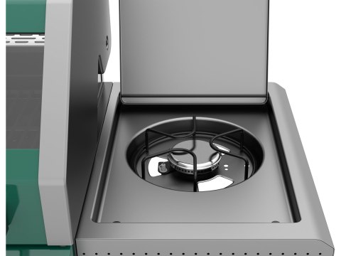 Grill Gazowy Itami 4+1 14,5 kW Z Szybą Zielony Yato YG-20035