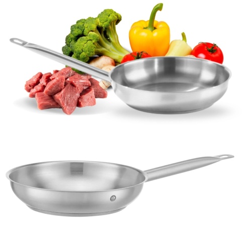 Patelnia Stalowa Ze Stali Nierdzewnej Profesjonalna 1,9l ⌀240x50 Hendi 838501