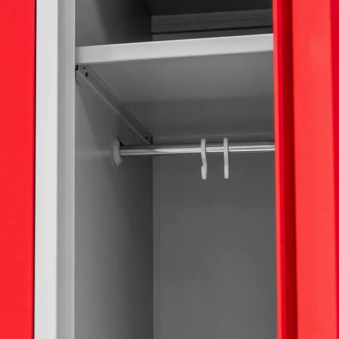 Szafka BHP ubraniowa 2 drzwiowa 60 cm szara czerwony front MTP003825