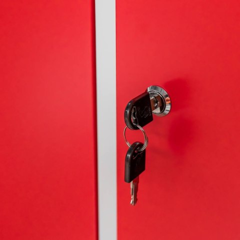 Szafka BHP ubraniowa 2 drzwiowa 60 cm szara czerwony front MTP003825