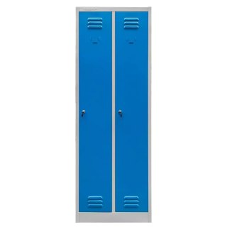 Szafka BHP ubraniowa 2 drzwiowa 60 cm szara niebieski front MTP003826
