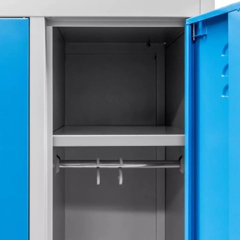 Szafka BHP ubraniowa 2 drzwiowa 60 cm szara niebieski front MTP003826