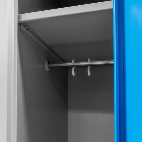 Szafka BHP ubraniowa 2 drzwiowa 60 cm szara niebieski front MTP003826