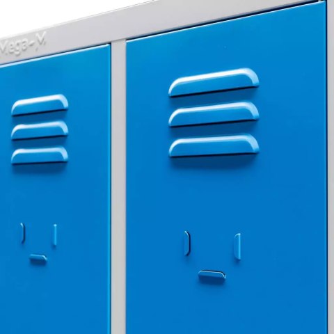 Szafka BHP ubraniowa 2 drzwiowa 60 cm szara niebieski front MTP003826