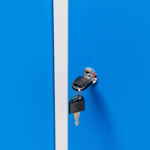 Szafka BHP ubraniowa 2 drzwiowa 60 cm szara niebieski front MTP003826