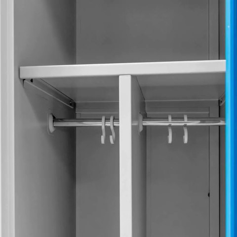 Szafka BHP ubraniowa 2 drzwiowa z przegrodami 80 cm szara niebieska MTP003828