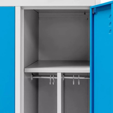 Szafka BHP ubraniowa 2 drzwiowa z przegrodami 80 cm szara niebieska MTP003828