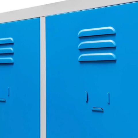 Szafka BHP ubraniowa 2 drzwiowa z przegrodami 80 cm szara niebieska MTP003828