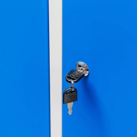 Szafka BHP ubraniowa 2 drzwiowa z przegrodami 80 cm szara niebieska MTP003828