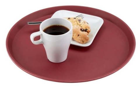 Taca Do Serwowania Camtread Okrągła Antypoślizgowa Cambro Burgund ⌀355x21