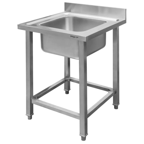 Zlew gastronomiczny jednokomorowy 60x60x85 cm Mega-M