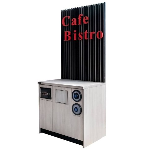 Kącik kawowy sklepowy H219 L94 G64 cm wykończenie wiąz liberty MPP000279