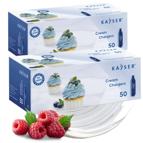 Naboje N2O Do Syfonu Do Bitej Śmietany Dekoratora Dozownika 100 Sztuk Kayser