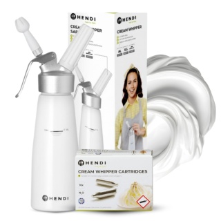 Domowy Syfon do Bitej Śmietany Hendi 0,5L + 10 Naboi N2O ZESTAW PREZENTOWY