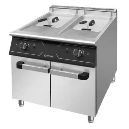 Frytownica Elektryczna Podwójna z Szafką 24 kW 400V 700x700x850 mm Grafen Perfecta GREF2C