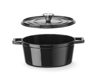 Garnek Żeliwny Emaliowany 3,7L Czarny 317x240x105 mm Hendi 626870